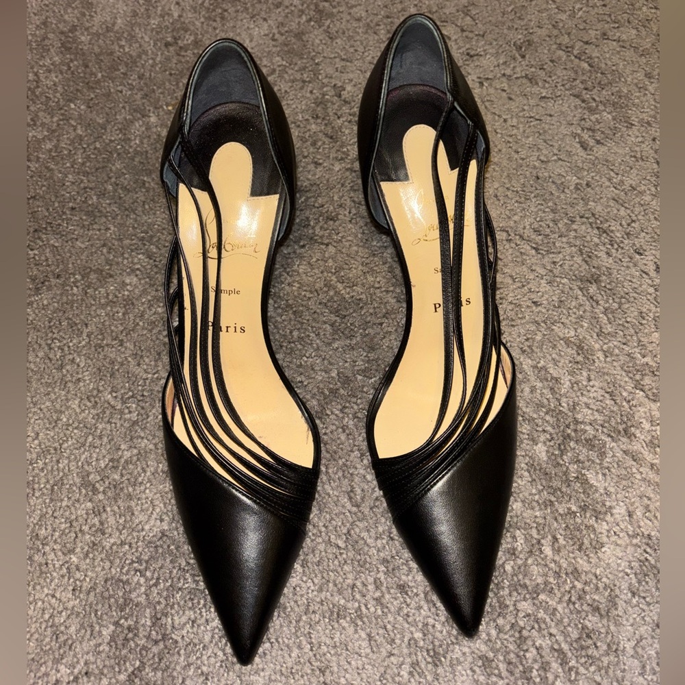 Christian Louboutin Black Leather Heels 40